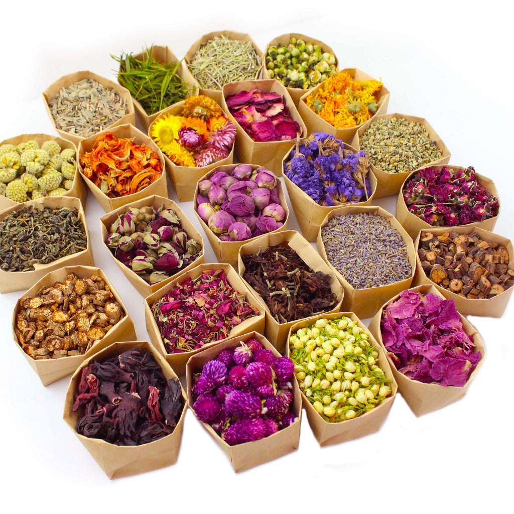 24 Packs Set - Dried Flowers Craft Kit - Dried Plant Kit, Witchcraft Kit, Resin Jewelry Making, DIY Candle, Seasonal Decor - Roses, Jasmine, Peony, Lavender, Forget-me-not, Etc - For Crafters & DIY Enthusiasts - Perfect Gift