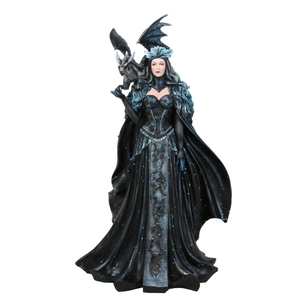 Large Gothic Black Dragon Witch Dark Queen Robe Statue - Black Friday Sale, Halloween Decor, Gothic Home Decoration, Dark Fantasy Witch Statue, Witchcraft Art, Gothic Dragon Decoration, Dark Queen Mini Statue, Fantasy Gothic