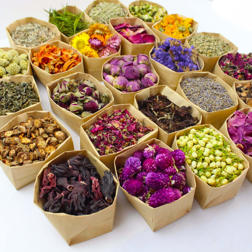 24 Packs Set - Dried Flowers Craft Kit - Dried Plant Kit, Witchcraft Kit, Resin Jewelry Making, DIY Candle, Seasonal Decor - Roses, Jasmine, Peony, Lavender, Forget-me-not, Etc - For Crafters & DIY Enthusiasts - Perfect Gift