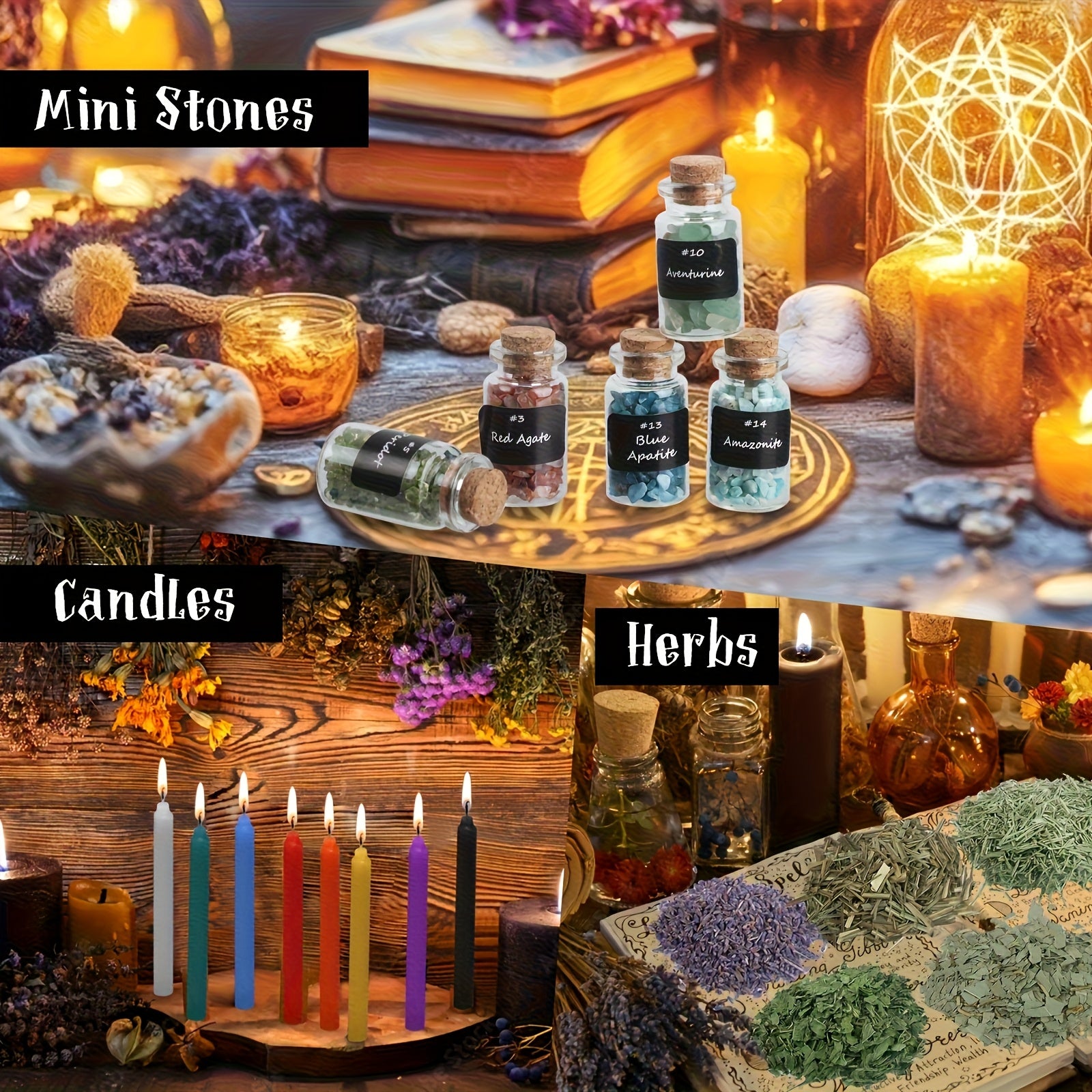 64pcs Witchcraft Supplies Kit, Zodiac Magick Decor Velvet Altar Cloth Spell Notebook Spoon Bell for Beginners, Pagan Rituals Tools for Christmas Halloween Gifts, Witchy Gifts, Witchy Decor, Witchy Accessories, Witchy Home Dec