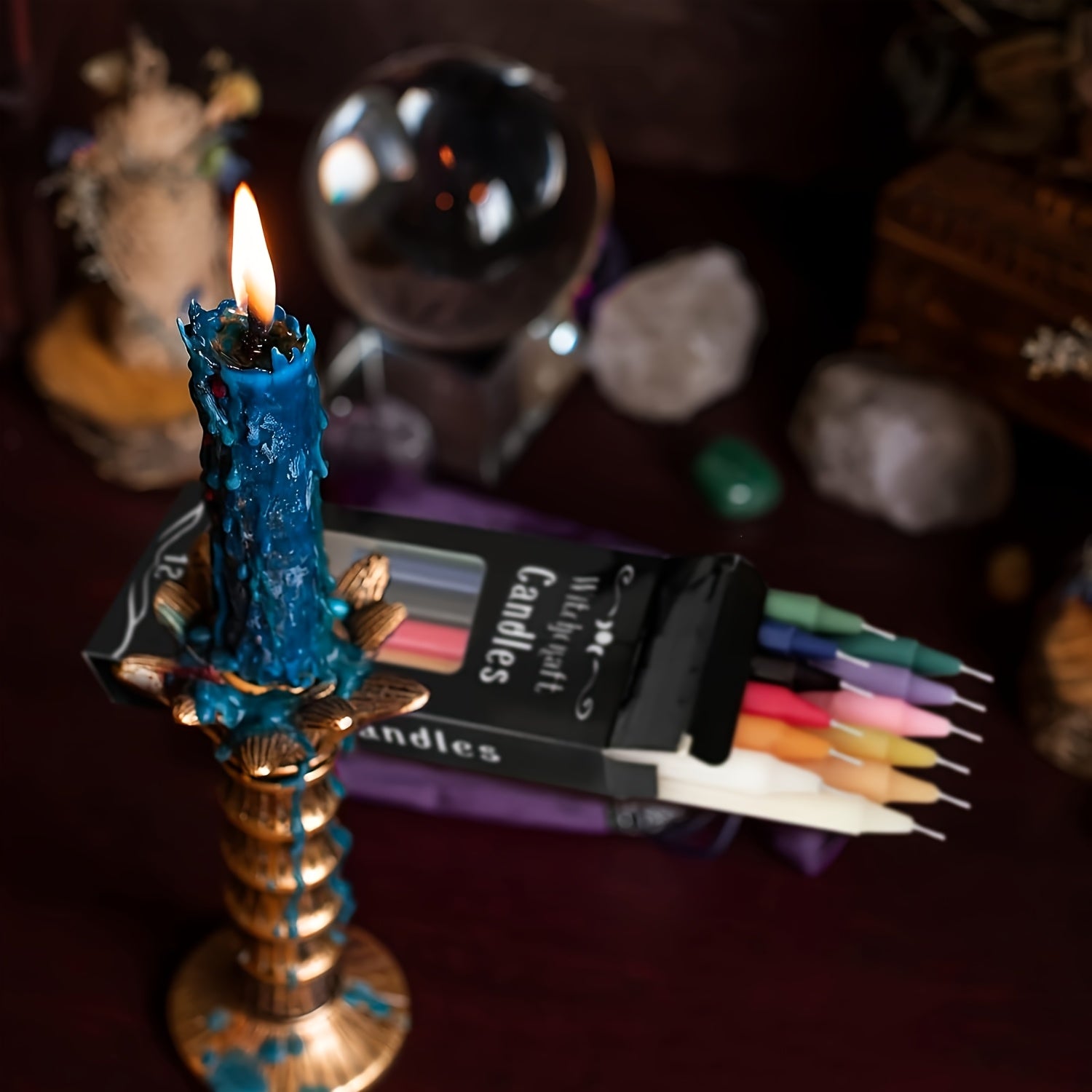 64pcs Large Witchcraft Starter Kit - Complete Wiccan Altar Set with Herbs, Candles, Pentagrams, Altar Cloth-like, Divination Tools & Bulk Synthetic Gemstones for Spells,, Witch Training - Women's Magical Gifts & DIY Witch