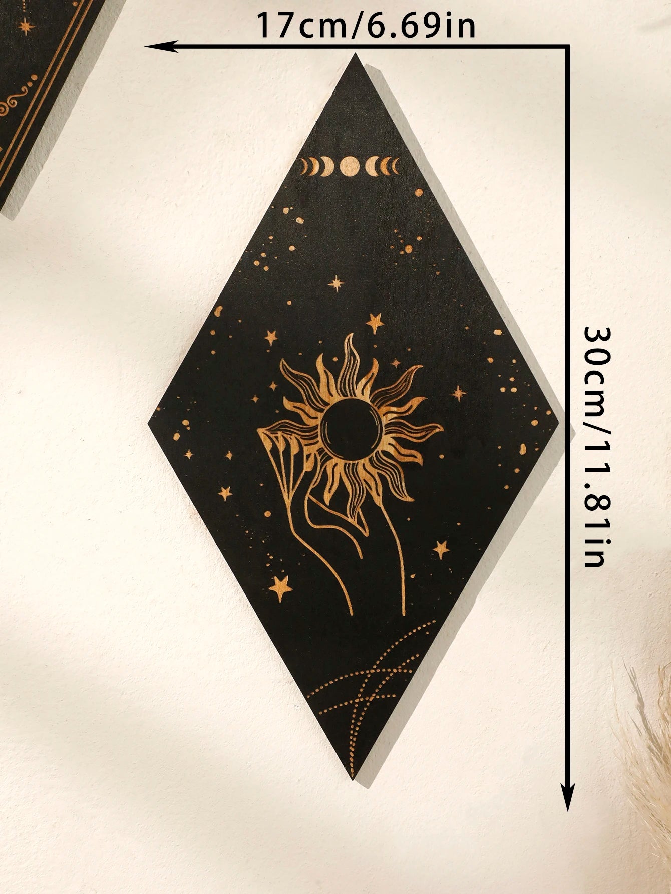 Wooden Witchy Wall Pediments Gothic Moon Stars Sun Phases Snake Wall Decor Wall Hanging for Home Bedroom Farmhouse Crafts Decor