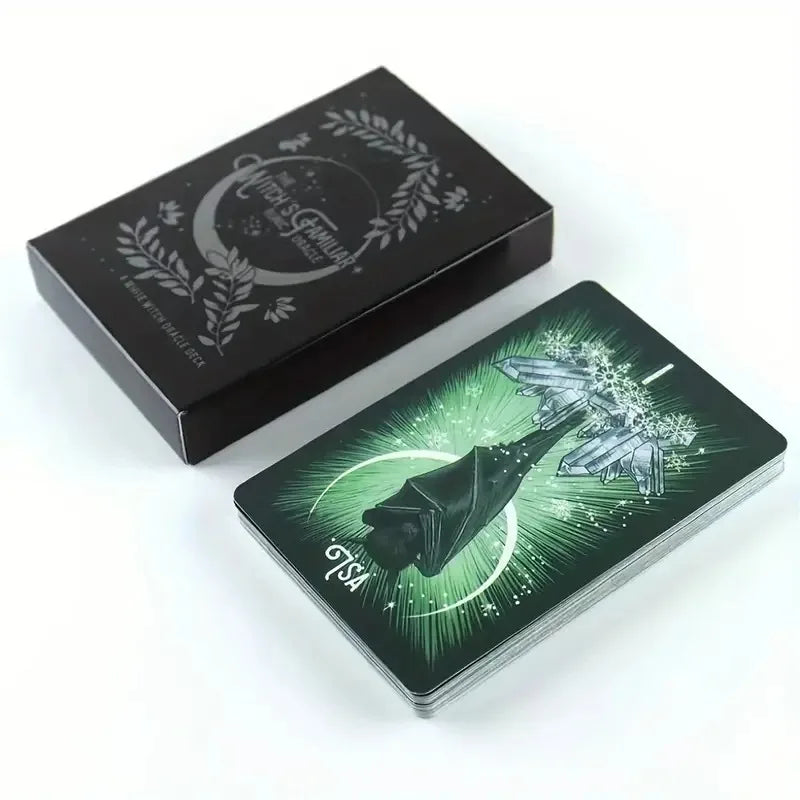 Witch's Familiar Oracle Cards Runic Divination Prophecy Deck for Adults, Mystic Fate Guidance for Family and Party Board Game
