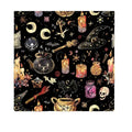 Witchcraft Occult Tablecloth Magic Theme Pattern Decor Black Background Polyester Washable Fade-Resistant Indoor Home Kitchen