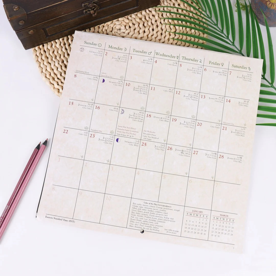 Witch CalendarWitch 2026 Gift Creative Personality Witches' Calendar for Altar Divination Magic Wall Decor New Year Gift