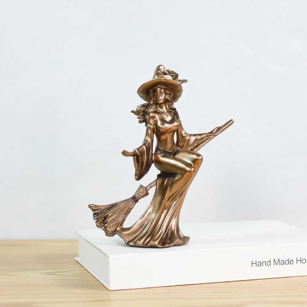 Resin witch Statue for Home Decor, Nordic Minimalist Sculpture, Handmade Crafts, Office Decoration, Figurine Gifts
