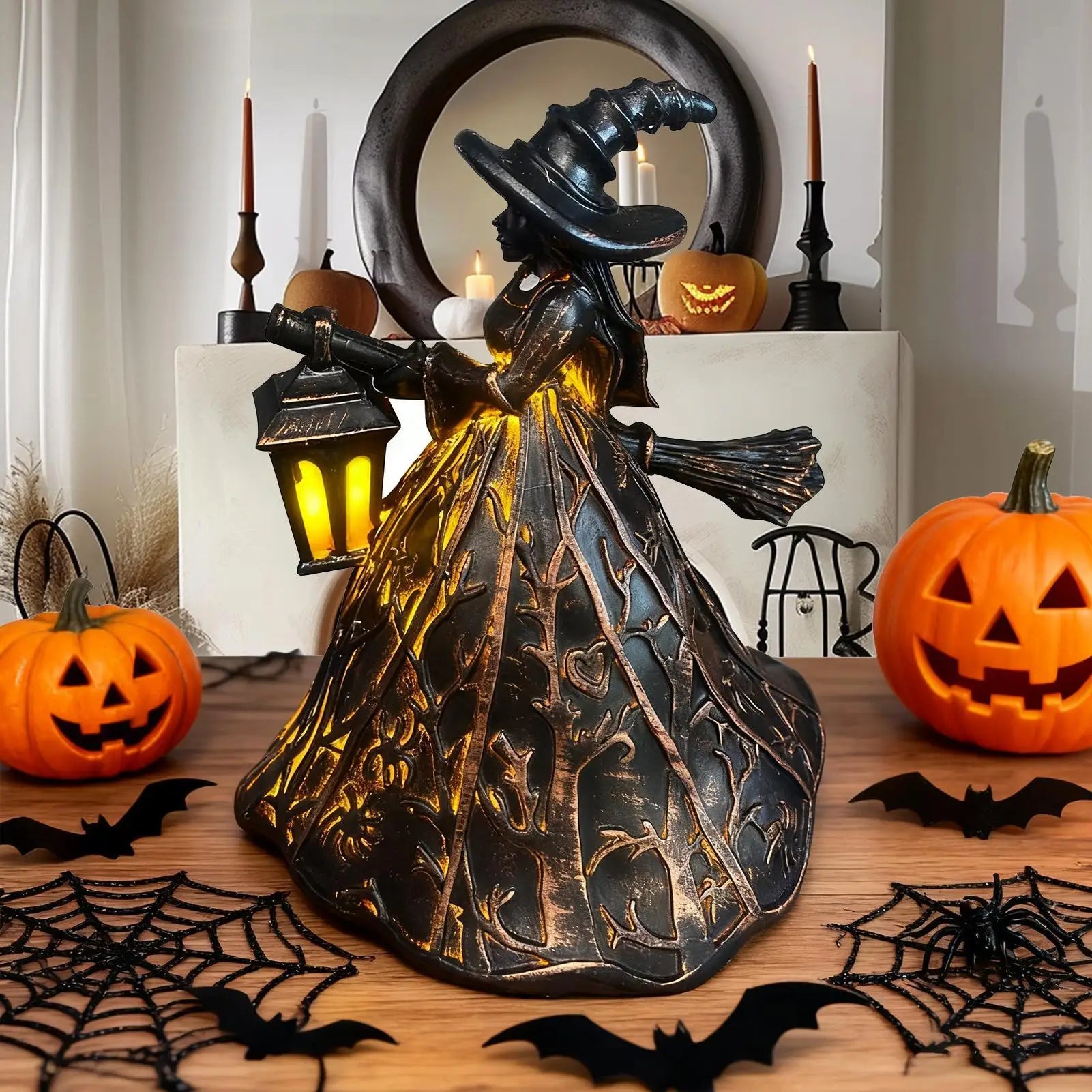 Halloween Witch Decor Table Centerpiece Sign for Home UV Resistant Halloween Witch Light Decoration for Porch Kitchen Lawn