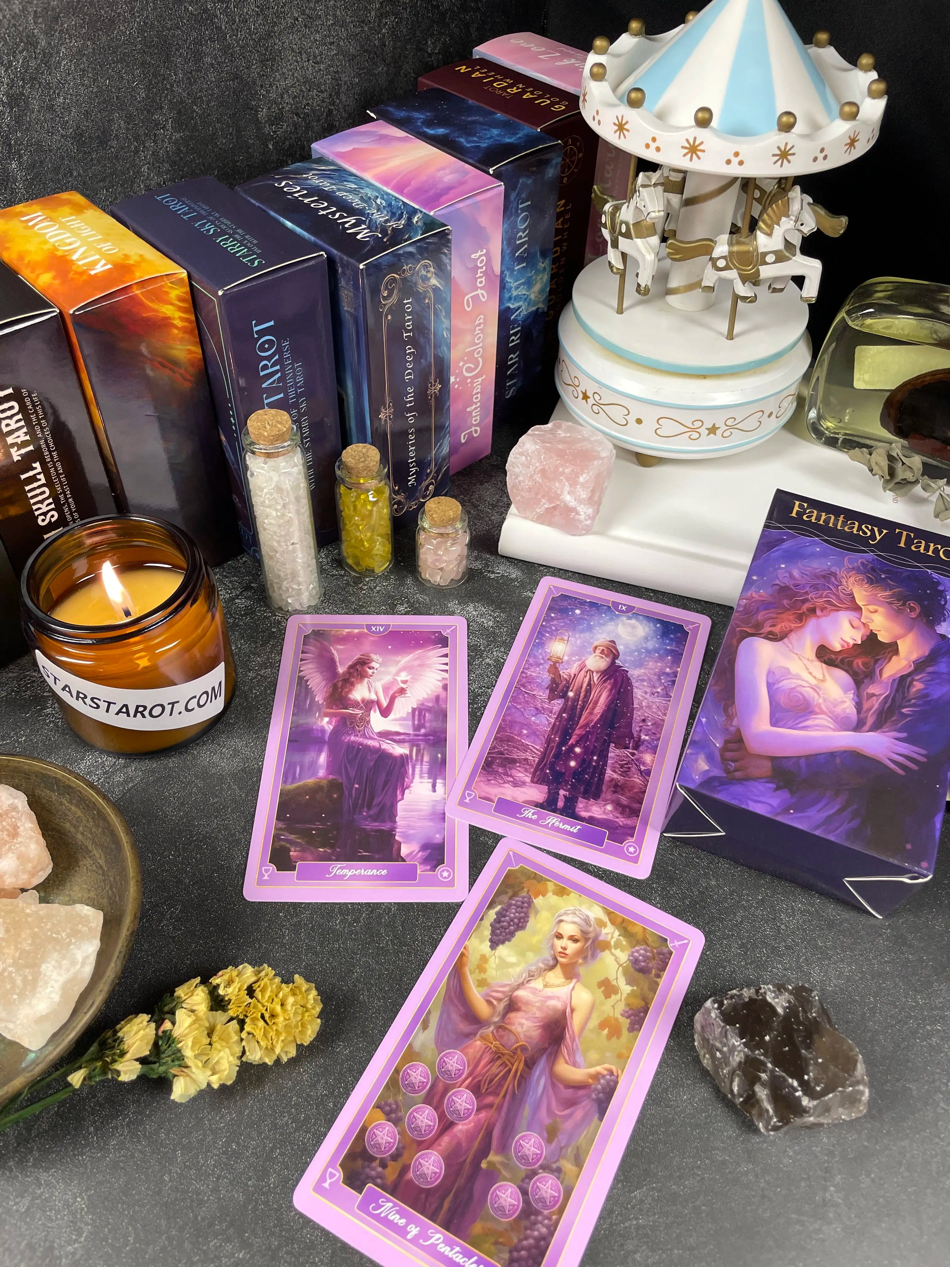 Fantasy Tarot Deck With Keywords Meanings On Cards For Beginners Learning Divination Fate Fortune Telling Board Game Oracle PDF