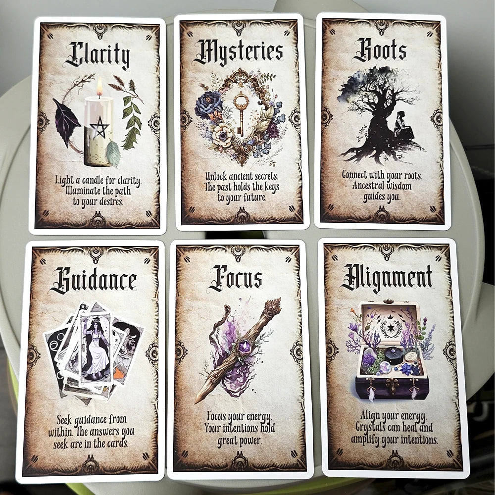 Wise Witch Oracle Deck 12*7cm 20 Pcs Oracle Cards Divination Tool, Tarot Reading, Witchcraft, Wicca, Grimoire, Bos