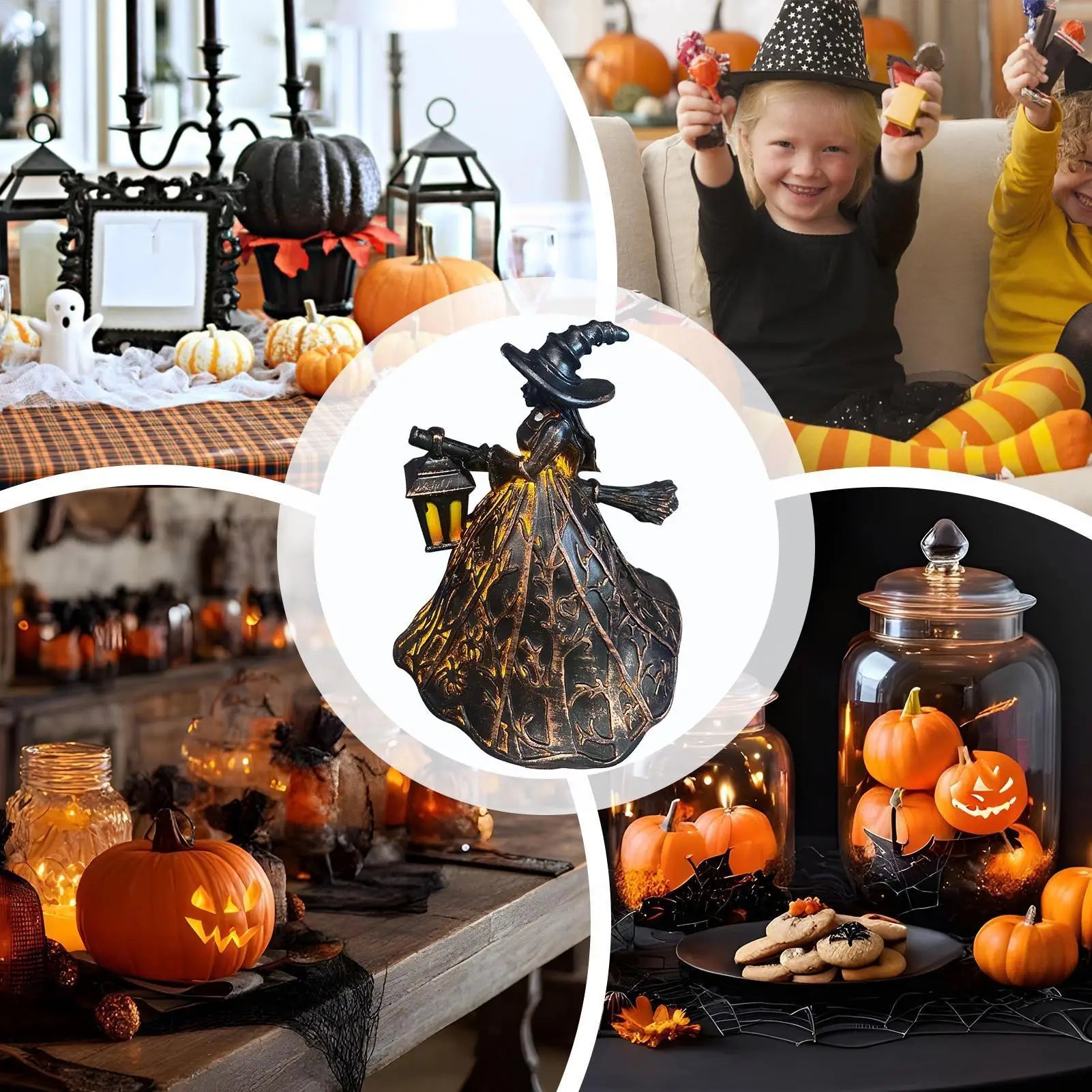 Halloween Witch Decor Table Centerpiece Sign for Home UV Resistant Halloween Witch Light Decoration for Porch Kitchen Lawn