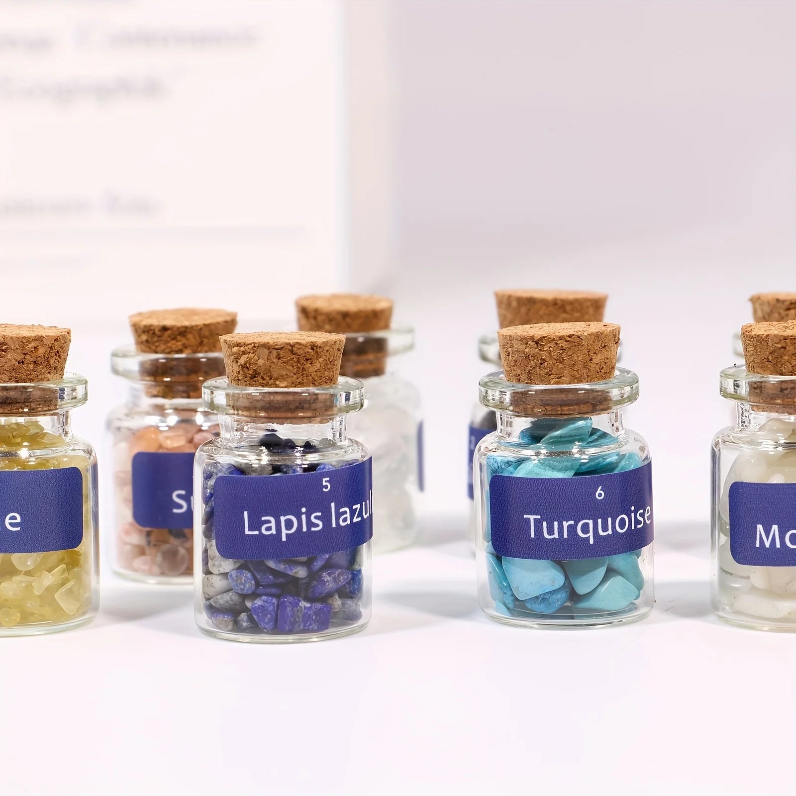 1 Set Crystal gemstone Chip Bottle,Mini Crystals,Spell Jars,Real Crystals For Witchcraft Supplies,Witchcraft Healing Crystals