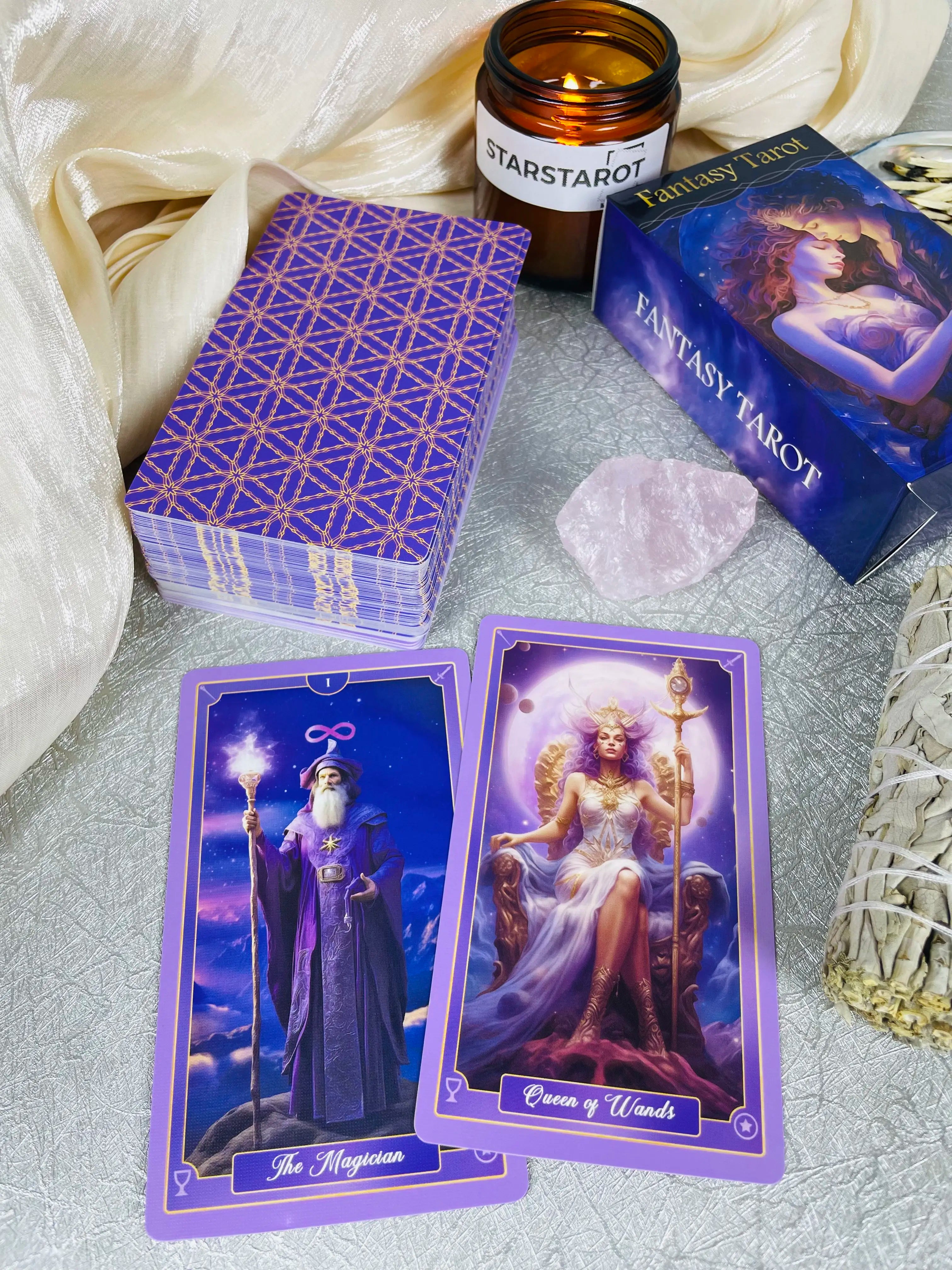 Fantasy Tarot Deck With Keywords Meanings On Cards For Beginners Learning Divination Fate Fortune Telling Board Game Oracle PDF