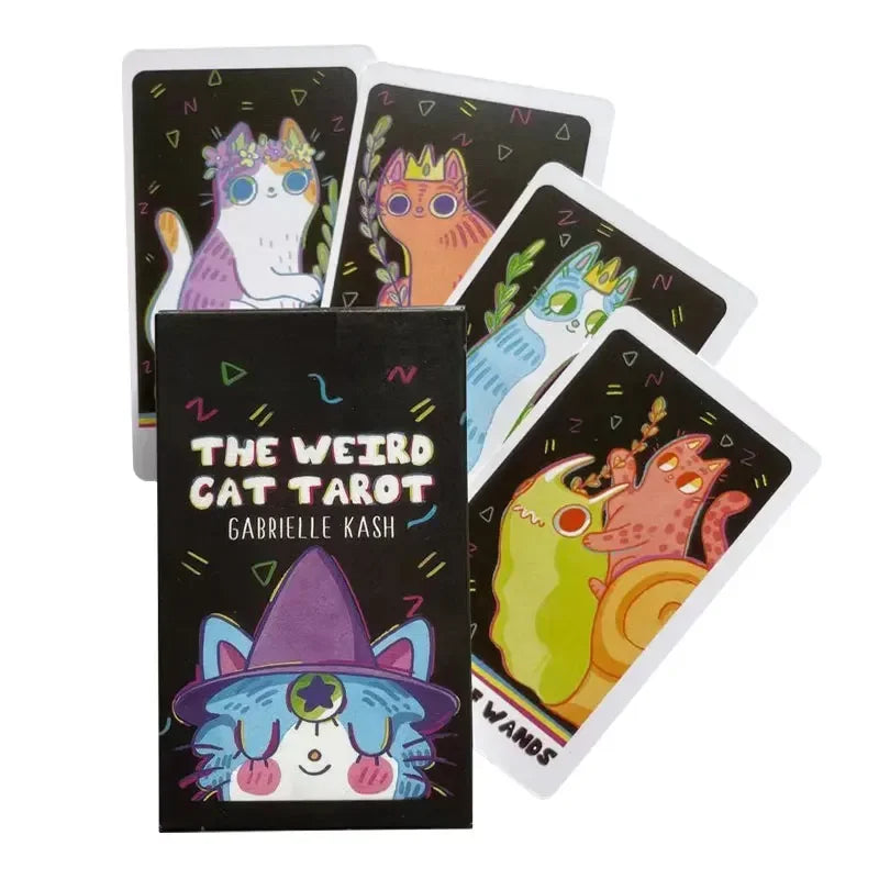 The Weird Cat Tarot English Card Game  Divination Game Gift Board Table Game Oracles and Divination Party Easy Tarot Board game