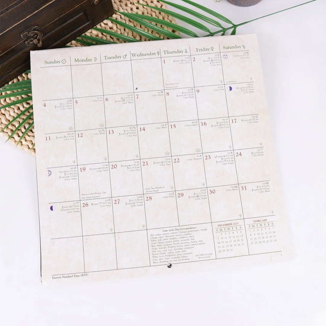 Witch CalendarWitch 2026 Gift Creative Personality Witches' Calendar for Altar Divination Magic Wall Decor New Year Gift