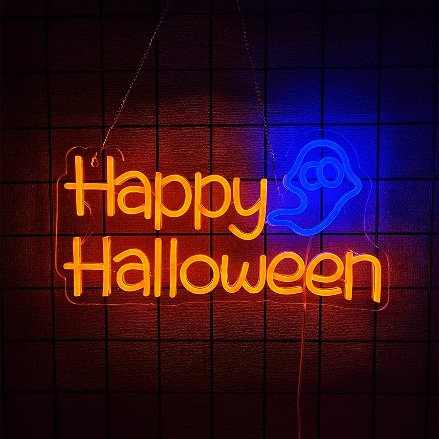 Witch Hat And Broom Gothic Icon, Halloween Led Neon Sign,Used For Bedroom, Bar, Man Cave, Game Room, Halloween Party Decor.