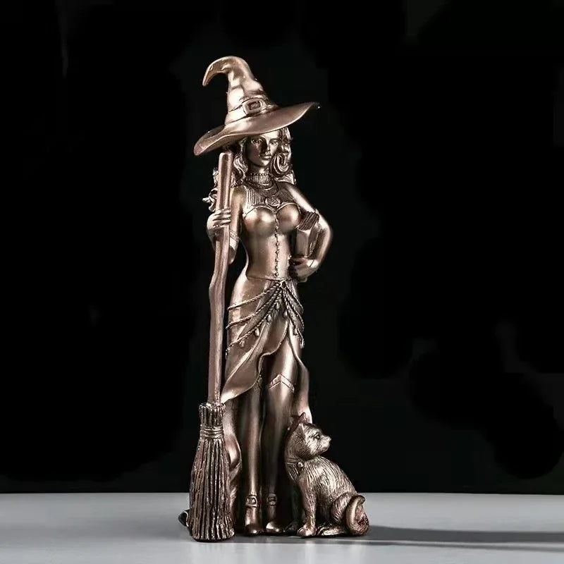 Resin witch Statue for Home Decor, Nordic Minimalist Sculpture, Handmade Crafts, Office Decoration, Figurine Gifts