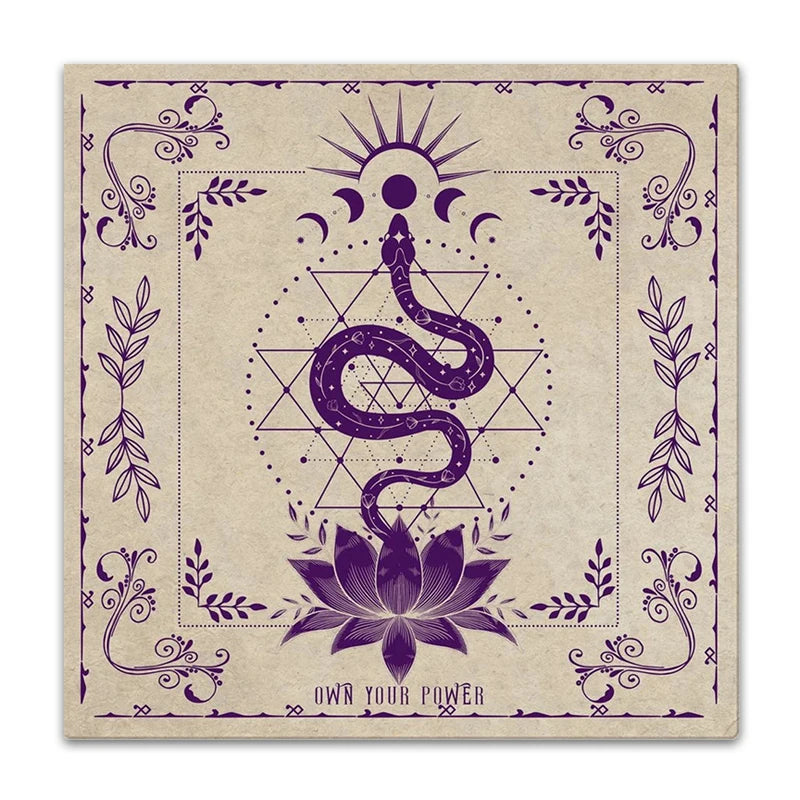 Witchcraft Ornament Tarot Mat  Tablecloth  for Spreading  Altar Decor