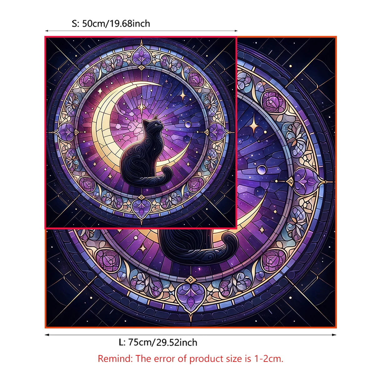 Witchcraft Cat Altar Cloth Tarot Card Tablecloth Moon Pentagram Table Cloth For Divination Cloth Tarot Mat Witch Home Decor