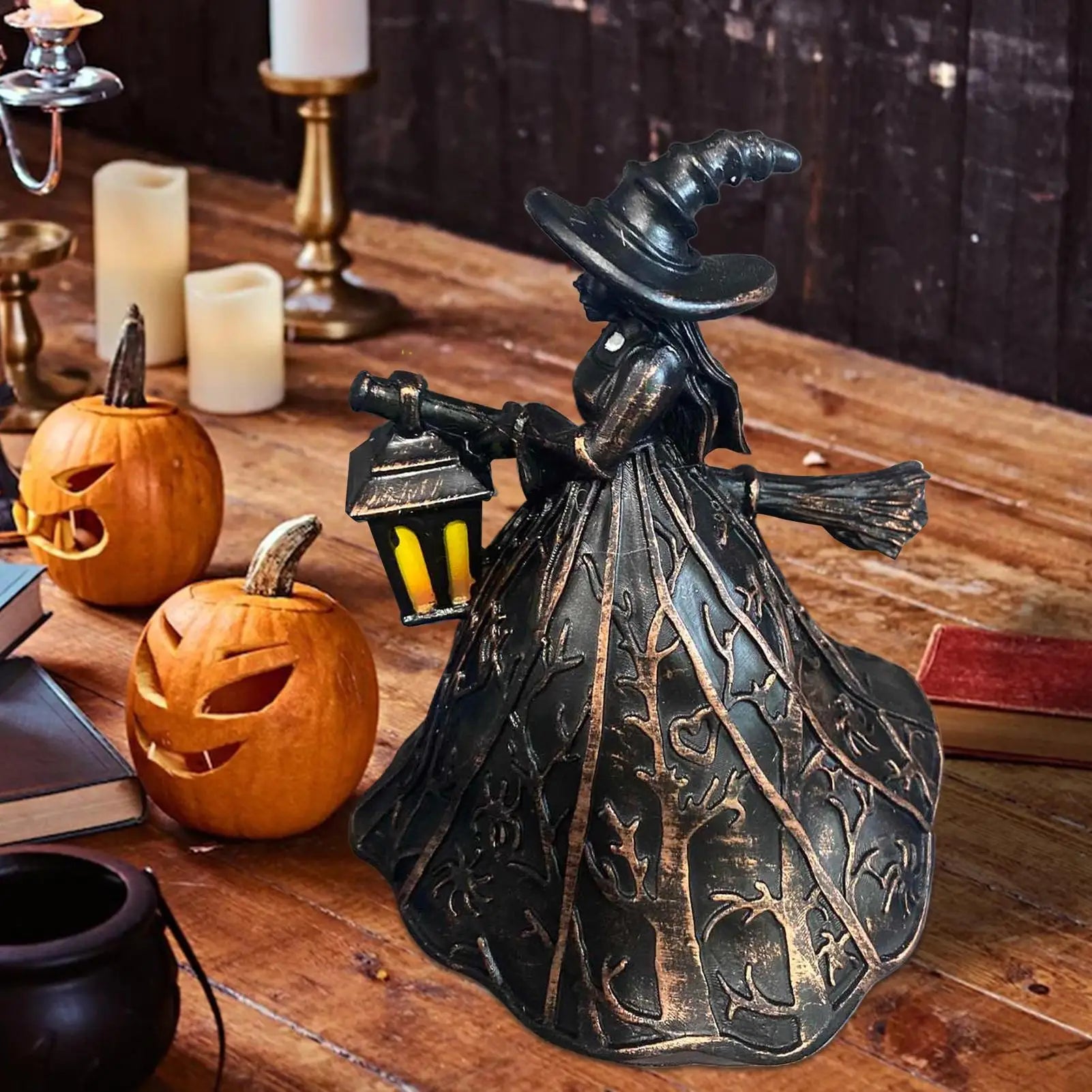 Halloween Witch Decor Table Centerpiece Sign for Home UV Resistant Halloween Witch Light Decoration for Porch Kitchen Lawn