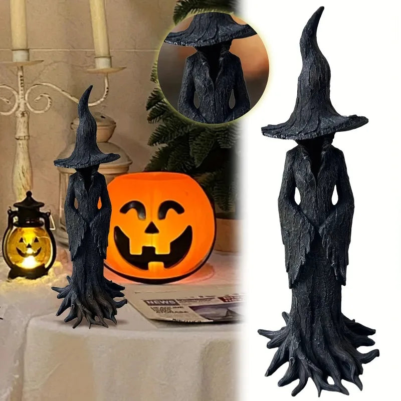 Vintage Witch Statue Resin Craft Tabletop Decor Halloween Gothic Figurine Magician Decor Fantasy Ornament Halloween Decorations