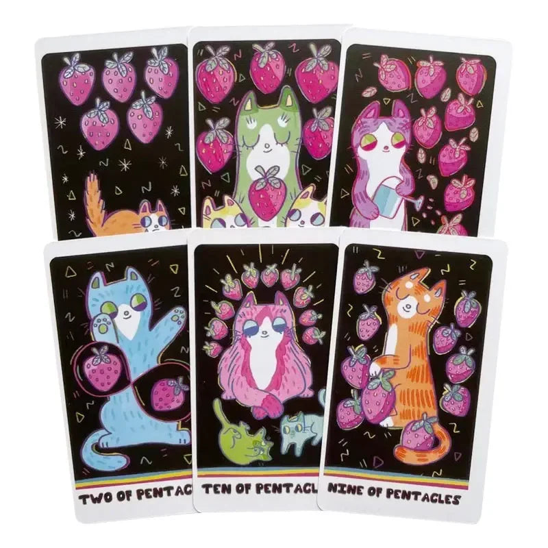 The Weird Cat Tarot English Card Game  Divination Game Gift Board Table Game Oracles and Divination Party Easy Tarot Board game