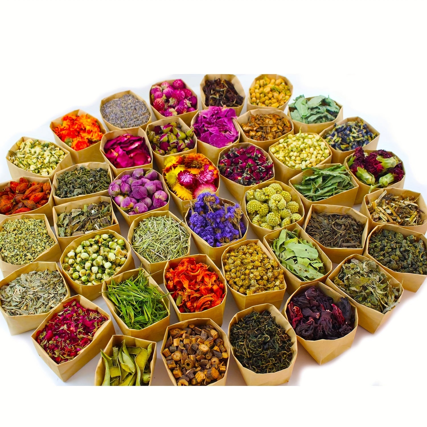 40 Packs Dried Flowers Craft Set, Dried Plant Kit, Witchcraft Kit, Resin Jewelry Making, DIY Candle, Seasonal Decor, Roses, Jasmine, Peony, Lavender, Forget-me-not, Etc