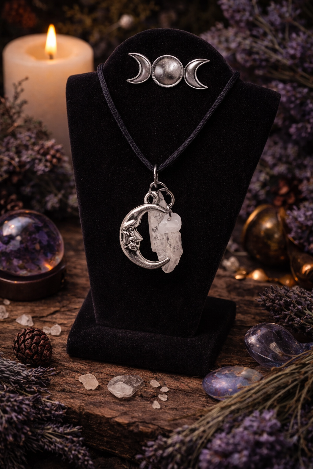 Lunar Heartbound Quartz Necklace